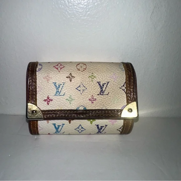Louis Vuitton Murakami White Monogram Multicolor Porte Monnaie CardHolder MI1015 - Picture 1 of 17